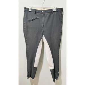 Ride Ap Womens Riding Rib Pants Equestrian Knee Patch Breeches Black 33x26